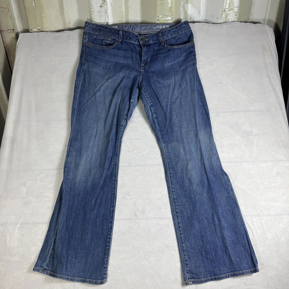 Gap 1969 Womens Curvy Bootcut Jeans Dark Blue Denim Everyday Comfortable 32/14a